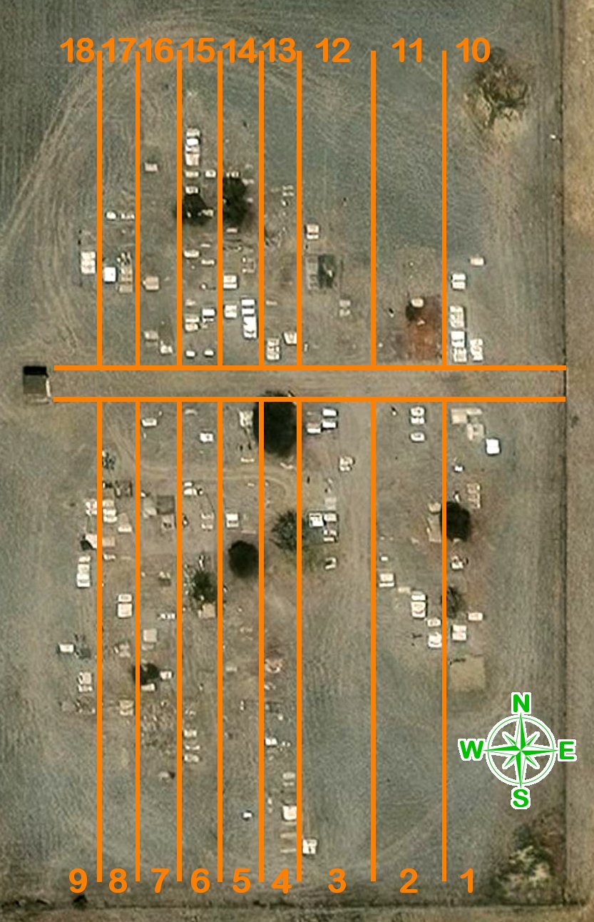 Satellite graves area, with columns